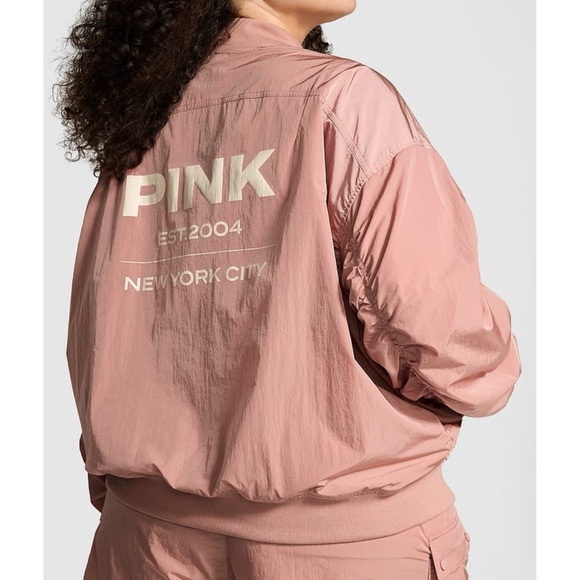 PINK Victoria's Secret Parachute Bomber Jacket Pink - Picture 1 of 15
